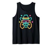 Shaggy Highland Cow Face Cowboy Western Graphic Sunglasses Tank Top