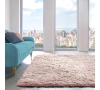 Shaggy Large Anti Slip Washable Rugs Soft Fluffy Living Room Bedroom Carpet Mat Blush Pink_120 x 170 cm