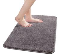Shaggy Non Slip Bath Mat - Super Absorbent, Soft Microfiber Bath Carpet, Easy To Clean, Machine Washable For Bathroom/Bedroom/Kitchen, Dark Gray, 60 x 90 cm