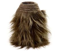 Shaggy Plush Faux Fur Fabric Precut Strips Fluffy Fuzzy Craft Fur for Gnomes Beard Hair Cosplay Costume Dwarf Decoration (Dark Brown, 2x60 inch)