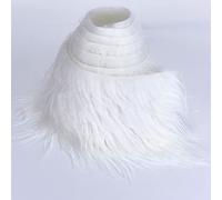 Shaggy Plush Faux Fur Fabric Precut Strips Fluffy Fuzzy Craft Fur for Gnomes Beard Hair Cosplay Costume Dwarf Decoration (White, 2x60 inch)