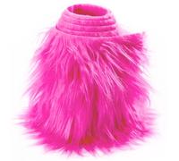 Shaggy Plush Faux Fur Fabric Precut Strips Fluffy Fuzzy Craft Fur for Gnomes Beard Hair Cosplay Costume Dwarf Decoration, Hot Pink 4x60 inch