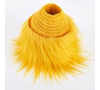 Shaggy Plush Faux Fur Fabric Precut Strips Fluffy Fuzzy Craft Fur for Gnomes Beard Hair Cosplay Costume Dwarf Decoration (Yellow, 4x60 inch)
