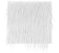 Shaggy Plush Fur Fabric Christmas Craft Fur 10 x 20inch Fuzzy Fabric Sewing Furs Cuts for DIY Crafts Halloween Winter Costume Decoration Rug Mat(White)