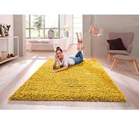 SHAGGY RUG 30MM / 3cm Modern Rugs Living Room Extra Large Small Medium Rectangular Size Soft Touch Thick Pile Living Room Area Rugs Non Shedding (Ochre Yellow, 160cm x 230cm (5.5ft x 7.5ft))