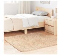 Shaggy Rug Beige 120x120 cm Square 100% Polyester High Pile Non-Slip Plush Cozy