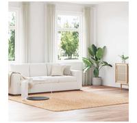 Shaggy Rug Beige 240x240 cm Square High Pile Polyester Luxury Living Room Soft.