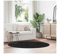 Shaggy Rug Black 160x160 cm High Pile Polyester Square Non-Slip Cozy Mat Luxury