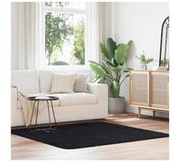 Shaggy Rug Black 160x160 cm Polyester High Pile Non-Slip Soft Area Luxury Carpet