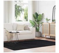 Shaggy Rug Black 160x230 cm High Pile Polyester Non-Slip Soft Lux Indoor/Outdoor