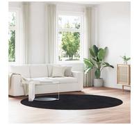 Shaggy Rug Black 240x240 cm High Pile Polyester Non-Slip Luxury Floor Mat Plush