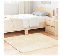 Shaggy Rug Cream 120x120 cm 100% Polyester High Pile Soft Square Mat Luxury Plus