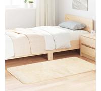 Shaggy Rug Cream 80x150 cm 100% Polyester High Pile Non-Slip Soft Luxury Fluffy