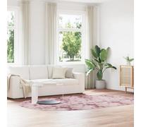Shaggy Rug Dusty Pink 300x200cm Oval High Pile 3.5cm Polyester Non-Slip LuxuryXL