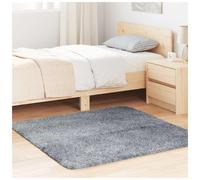 Shaggy Rug Light Grey 120x120 cm High Pile Polyester Soft Non-Slip IndoorOutdoor