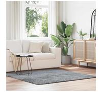 Shaggy Rug Light Grey 160x160 cm Polyester High Pile Square Soft Area Mat Luxury