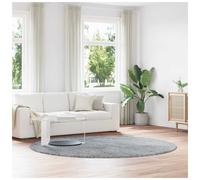 Shaggy Rug Light Grey 240x240 cm Plush Polyester High Pile Square Living Homes