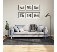 Shaggy Rug PAMPLONA High Pile Modern Anthracite 140x200 cm Berkfield Home Black Medium