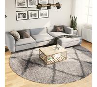 Shaggy Rug PAMPLONA High Pile Modern Beige and Anthracite √ò 280 cm Berkfield Home Multi Medium
