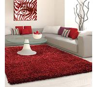 SHAGGY Rug Rugs Living Room Large Soft Touch 5cm Thick Pile Modern Bedroom Living Room Area Rugs Non Shed (Red, 200cm x 290cm (6.6ft x 9.5ft))