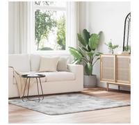 Shaggy Rug Silver Grey 160x160 cm High Pile Polyester Luxury Soft Plush Non-Slip