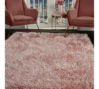 SHAGGY RUG Super Plush Extra Large Rugs Living Room with SHIMMERING SPARKLE GLITTER STRANDS Fluffy 55mm Thick Pile Height Modern Area Rugs - (Blush Pink, 240cm x 340cm (7.9ft x 11.2ft))