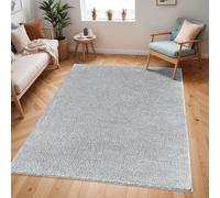 Shaggy Solid Color Plush Pile Grey CLAIRE Area Rug Livabliss Grey 200cm x 275cm