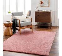 Shaggy Solid Color Plush Pile Mustard CLAIRE Area Rug Livabliss Pink 160cm x 215cm