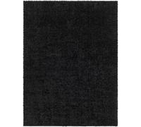 Shaggy Solid Color Plush Pile Off-White CLAIRE Area Rug Livabliss Black 200cm x 275cm