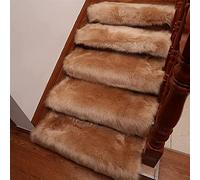 Shaggy Stair Treads Soft Suede Non-Slip Mats Self-Adhesive Indoor Carpet Runners Staircase Protection Cover Mushroom Design 33.4" x 9.4" (85 x 24 cm)