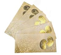 Shagun Envelopes Designer Set Money Cash Gift Envelope (pack of 5) for Indian Wedding/Engagement/Diwali/Birthday/Anniversary (Beige)