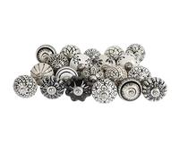 Shah Crafts. Black and White Ceramic Door Knobs, Set of 10 Premium Quality Assorted Designs Handmade Vintage, Shabby Chic, Interior Furniture, Cabinet Cupboard Wardrobe Drawers Pulls Handles
