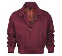 Shah Traders Harrington Jacket, Harrington Jacket Army And Workwear Men's Harrington Jacket Blouson English Jacket Checked Lining - Red Check Lining from Inside - XS-4XL - - L