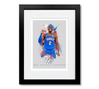 Shai Gilgeous-Alexander Oklahoma City Thunder Photo Poster A4/A3 Print Picture Display Framed Autograph Memorabilia for Basketball Fans Gift NBA (Grey (A4 Framed & Mounted))