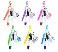 SHAIDOJIO 6PCS Nurse Pens Kit, Including 6 Highlighters, 6 Permanent Marker Pen, 6 Retractable Ball Pen, 6 Keychain Clip, 6 Cartoon Medicine Keychain and 6 Nurse Badge Reels for Doctor Nurse Gifts