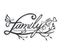 SHAIDOJIO Family Sign Black Metal Wall Art Decor, Family Where Life Begins Love Never Ends Word Iron Hanging Wall Art Decor, Black Letters Quotes Sign Home Decor for Kitchen Living Room Bedroom