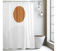 Shaina Sun and Arches Boho Shower Curtain 72 x 72 - Abstract and Minimalist Design - Waterproof Fabric - Aztec Southwest Artwork for Any Boho Bathroom Decor - Beautiful Shower Curtain Hooks Included