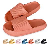 SHAINE Cloud Sliders Women Men Cozisliders Original Sliders Slippers Pool Sliders Summer Flip Flop Shower Bathing Pillow Sliders Slipper Orange 8/9 UK