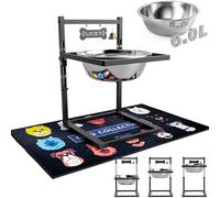 SHAINFUN 203oz Elevated Dog Water Bowl for Large Dogs with mat, Adjustable Height 10-17.8in, Tall Raised Dog Water Stand