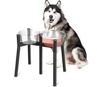 SHAINFUN Dog Bowl Stand for Large and Extra Large Dogs, 2-in-1 Adjustable Elevated Dog Bowls Stand for 7-10.6" Wide Bowls, Raised Dog Food & Water Bowl Stand, 13.7'' Height Stand (Bowl Not Included)