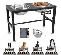 SHAINFUN Elevated Dog Bowls with Mat for Large & Extra Large Dogs, Raised Dog Bowl Stand with Two 101oz Stainless Steel Bowls, Tall Dogs Food Water Bowl Holder
