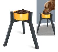 SHAINFUN Metal Raised Dog Bowl Stand for Extra Large and Large Breeds, Adjustable Width for 7-10.6" Food & Water Bowls, Single Tall Elevated Dog Bowls Holder, 13.7" Tall (Bowl Not Included)