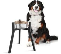 SHAINFUN Raised Dog Bowl Stand, Adjustable Width 8.3-12.6", Single Elevated Food Water Holder, Bowl Not Included