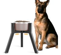 SHAINFUN Raised Dog Bowl Stand for Large Dogs 11" Height Adjustable Width 7-10.6" Single Tall Elevated Dog Bowls Stand, Food & Water Feeder Holder for Large Breeds (Bowl Not Included)