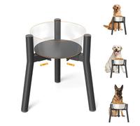 SHAINFUN Raised Dog Bowl Stand for Large Dogs with Tray, Adjustable Width 7 to 10.6", Elevated Tall Food Water Stand (Bowl Not Included)