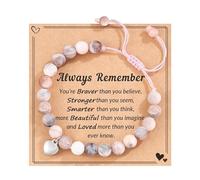 shaingle Natural Stone Healing Crystal Bracelets, Funny Gift for Teacher End of the Year, Natural Stone Best Bracelet Gift for Women Teen Girls (C)