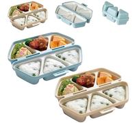 SHAIRMB 6-in-1 Triangle Onigiri/Sushi Mold, Foldable Triangle Rice Ball Molds, Quick to Make, Non-stick, for Picnics and Making Sushi, Easy to Store and Carry,Beige+Blue