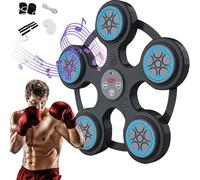 SHAIRMB Bluetooth Wall Mounted Boxing Machine, Boxing Machine, with LED Digital Display, Configurable Striking Mode, Punch-Free Installation, for Boxing Training, Fitness,Black