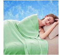 SHAIRMB Cooling Blanket, Summer Blanket, Double-Sided, Thin, Lightweight, Breathable, Soft Cooling Blanket, Absorbs Body Heat, Sweat-Absorbing Cooling Duvets for Sleeping, Blanket,green,100 * 150cm
