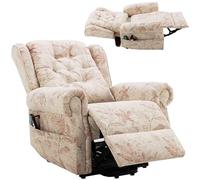 SHAIRMB Dual Motor Lift Chair Recliners for Elderly, Infinite Position Lay Flat Recliner with Heat Massage, Electric Power Lift Recliner Chair Sofa, Up to 300 LBS,Beige
